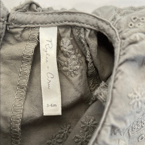 Rylee and Cru Sage Green Eyelet Baby Romper. Size 3-6 mo. - Picture 2 of 8